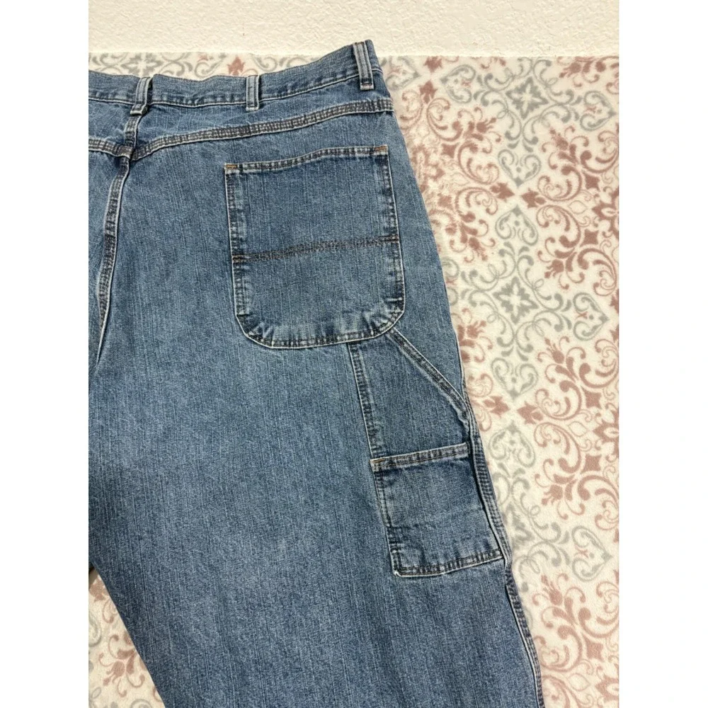 Wrangler Carpenter Jeans Mens 40x30 Blue Denim Workwear Loose Fit 94OROAS